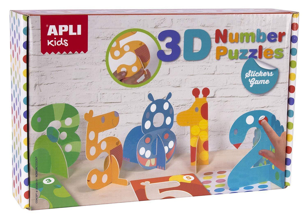 3D Number and counting sticker game for kids