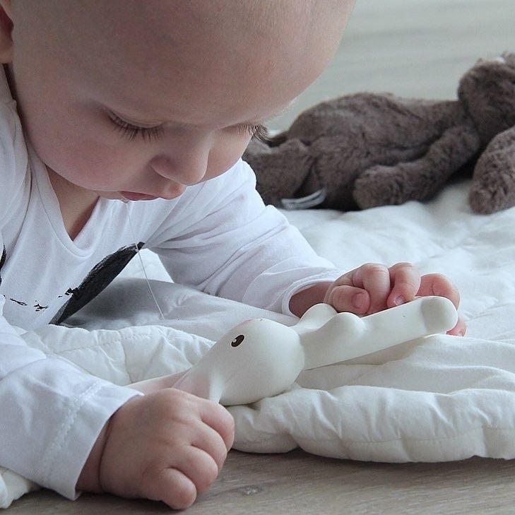 Natural Rubber Teether Rabbit Baby teething toy organic Easter gift