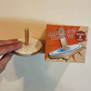 Colour and spin wooden spinning top optical illusion craft