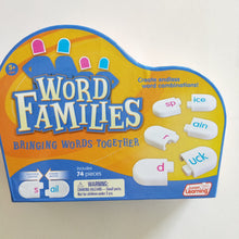 Word family snap blocks word building game