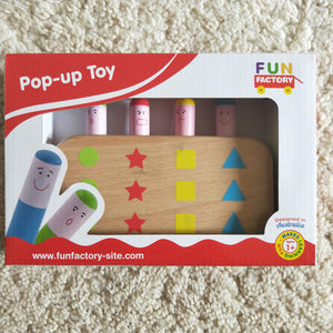 Learn colours, numbers,  shapes and emotions with this cute pop up wooden toy.  Pop up toy for babies 