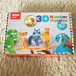 3D Number and counting sticker game for kids