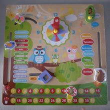 Wooden Owl themed Calendar - seasons, weather, time, days, months