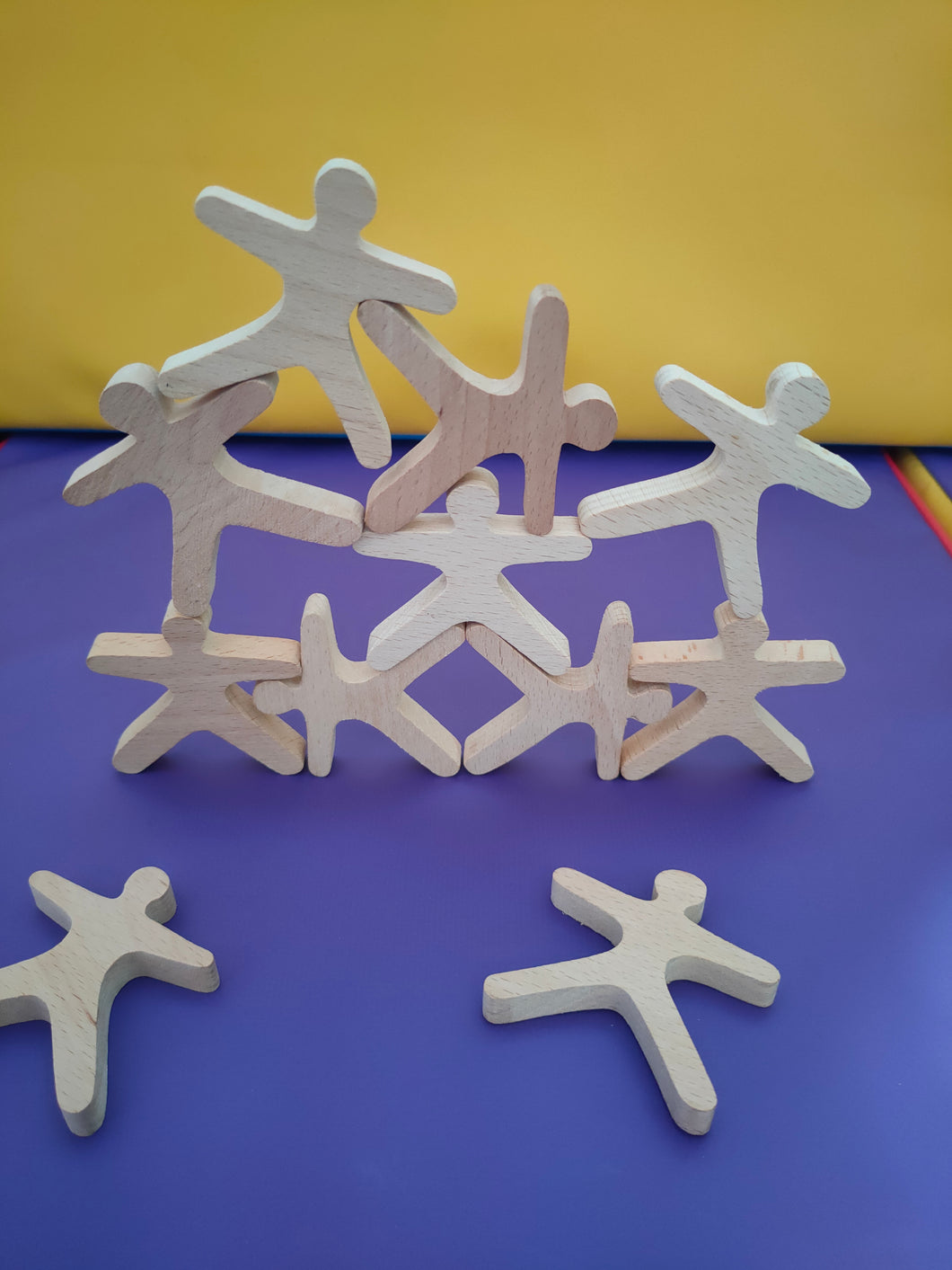 Wooden Balance people Acrobats - set of 10