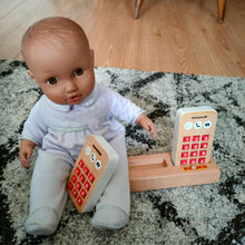 Wooden Telephone, mobile phone set with stand