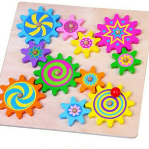 Wooden gears spinning board for toddlers kids 