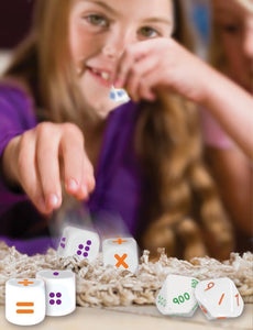 Roll a sum dice set fun way for primary school children to learn math sums