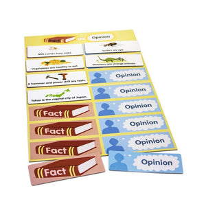 Fact or opinion comprehension learning game