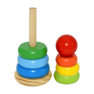 Toddler educational toys - Rainbow wooden stacking toy 