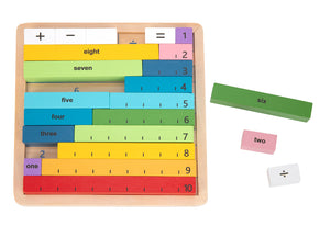 Math rods - counting game board wooden math tool