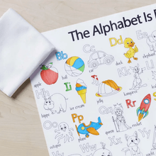 Learning can be fun Colour in placemat Alphabet is fun silicone reusable mat and markers