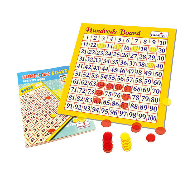 Hundred's Board Math Game activities counters