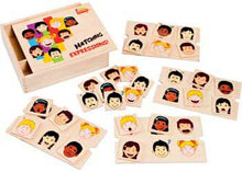Wooden matching expressions matching emotions game