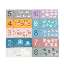 Wooden number puzzles