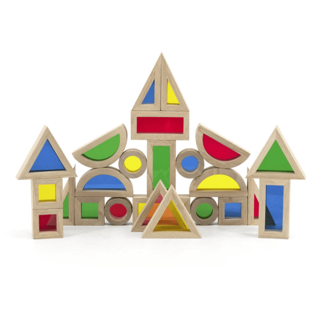 Wooden colour shape block set
