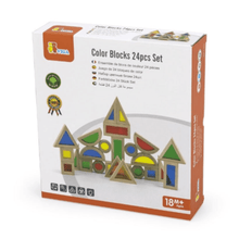 Wooden colour shape block set